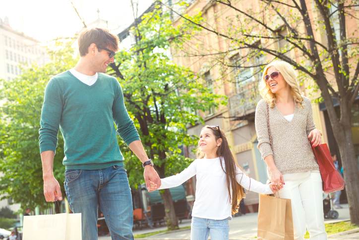 Family in shopping